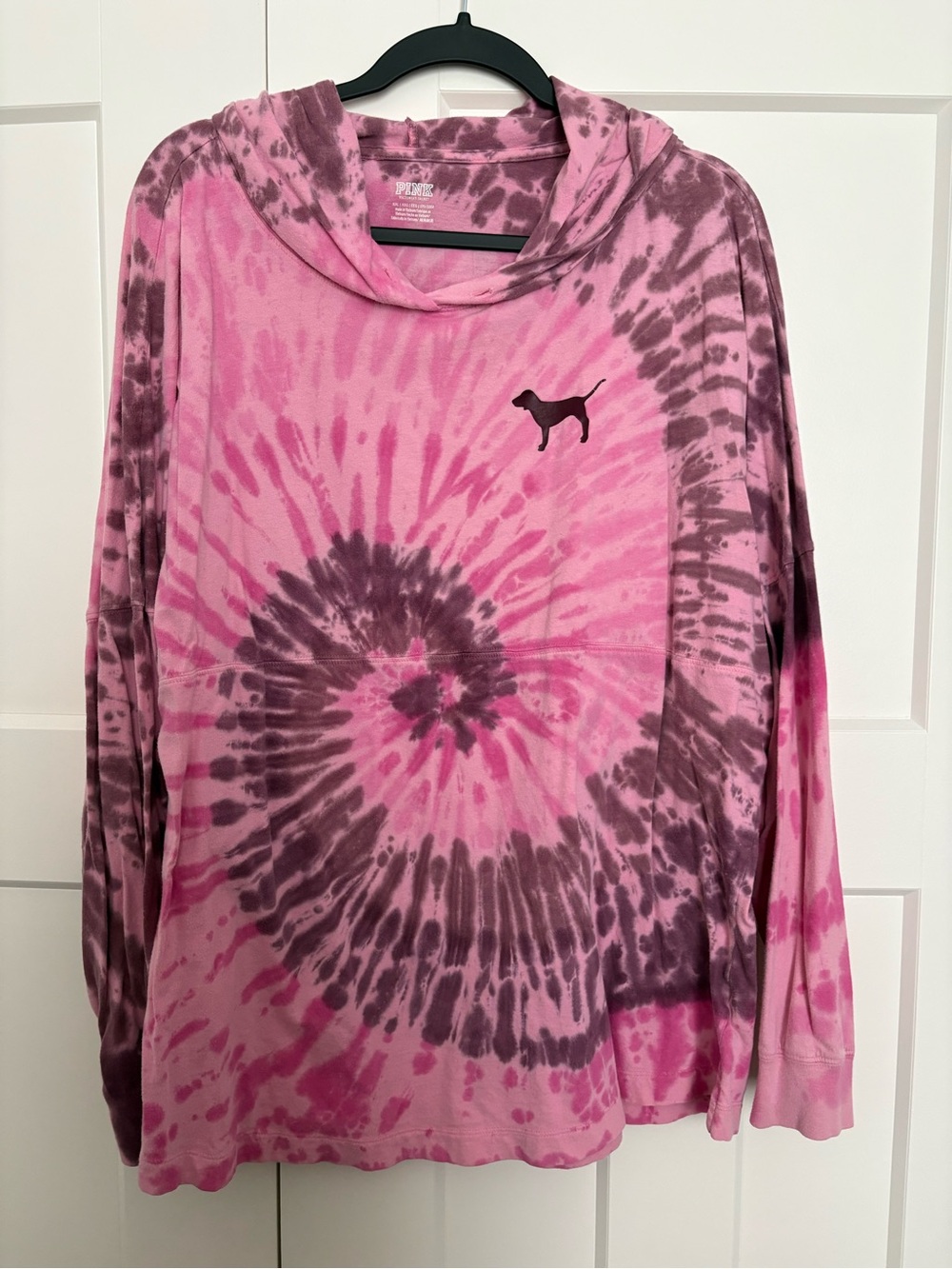 PINK by Victoria's Secret Pink & Mauve Tie-Dye Top XXL
